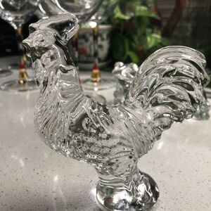 Crystal Clear Rooster Figurine